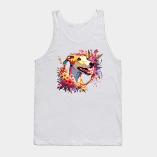 Joyful Greyhound Portrait for Dog Mom's Mother's Day Gift Tank Top